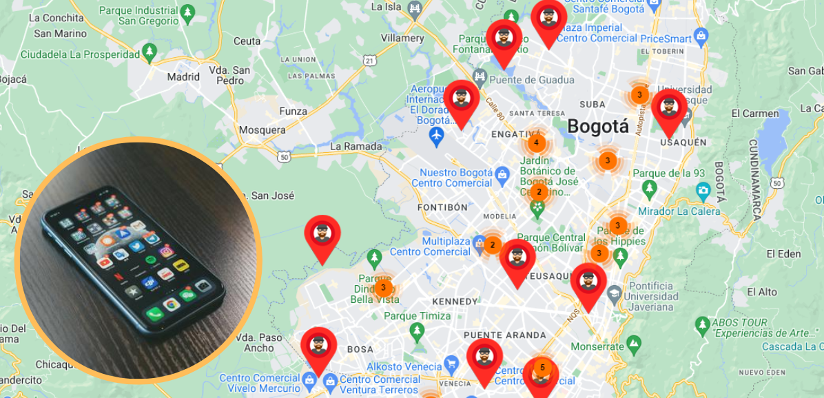 Imagen noticia or medio de la aplicación ‘Choro Alerta’ ciudadanos pueden reportar robos en Bogotá