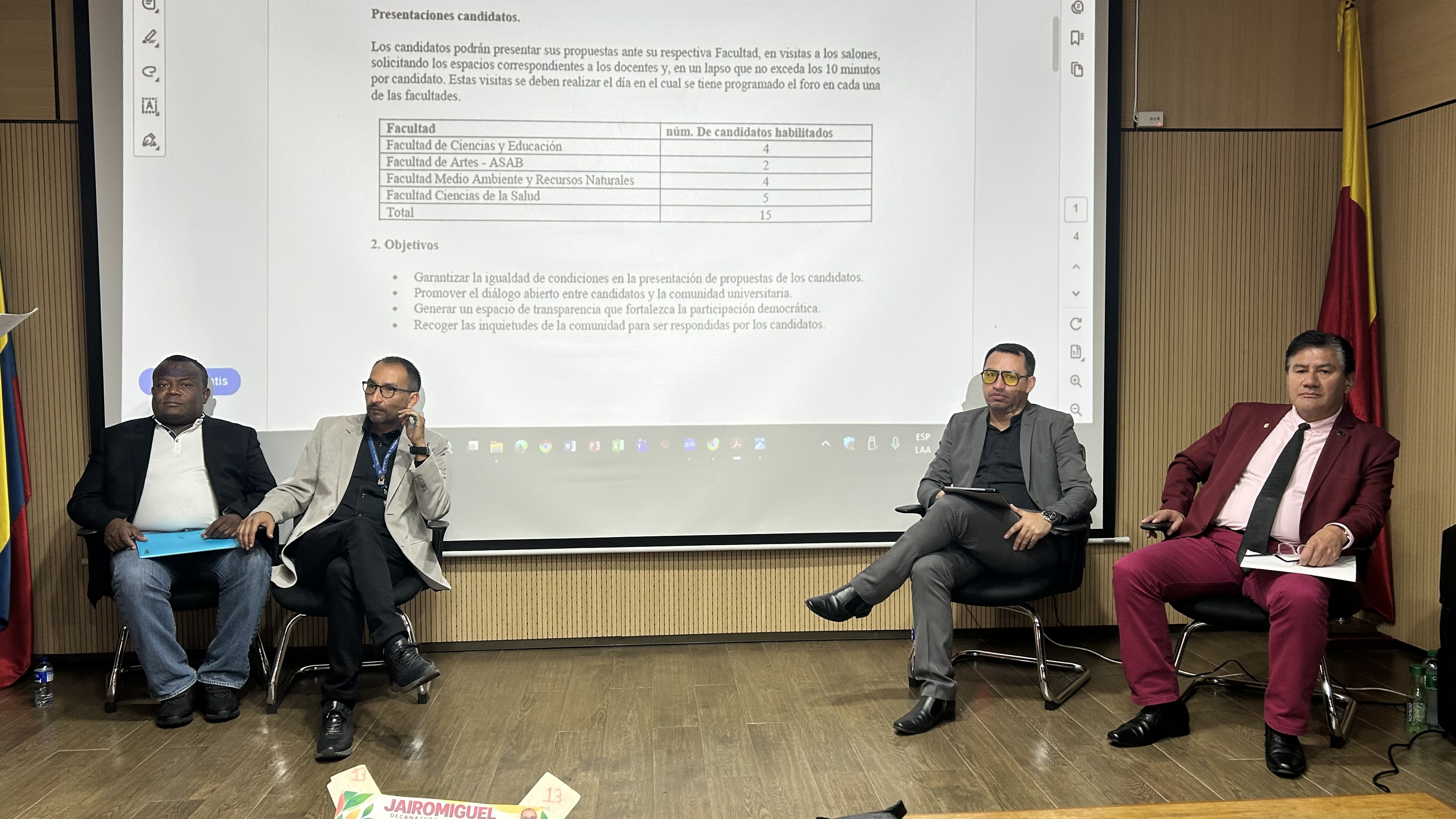 Imagen noticia Candidatos a la decanatura de la FAMARENA expusieron sus propuestas
